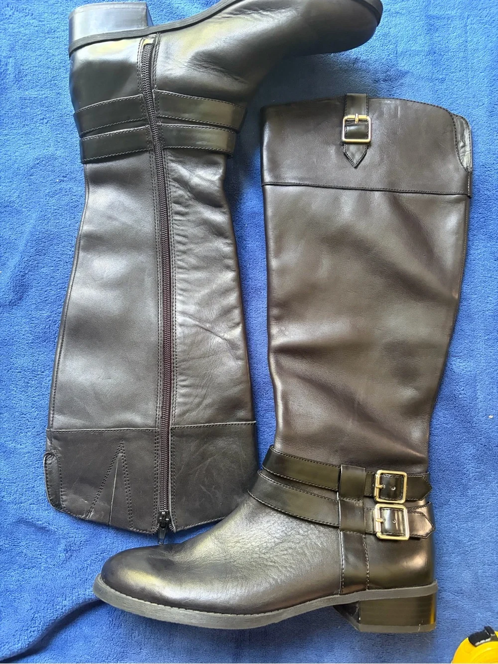 INC International Concepts black leather
